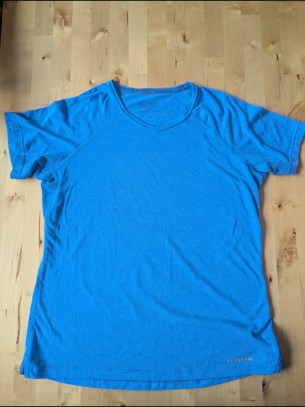 Patagonia Men's Blue V-Neck T-Shirt - Size Large